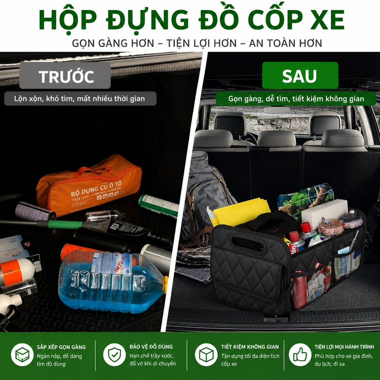 Túi da đựng đồ cốp xe hơi TD Stuff